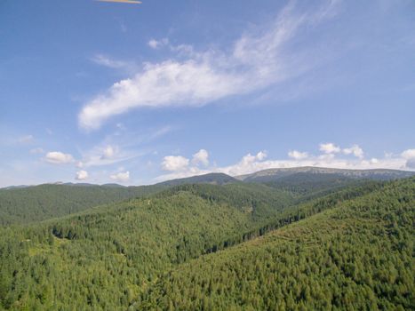 Green Forest of Ukrainian mountines Karpatian. Beautiful Landscape.