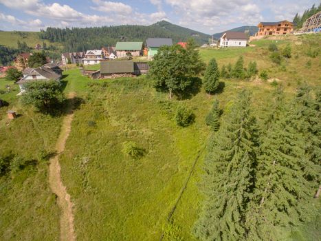 Green Forest of Ukrainian mountines Karpatian. Beautiful Landscape.