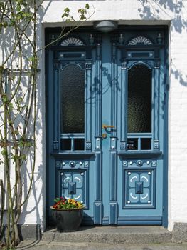 Beautiful entrance of a house in Arnis, Schleswig-Holstein, Germany.