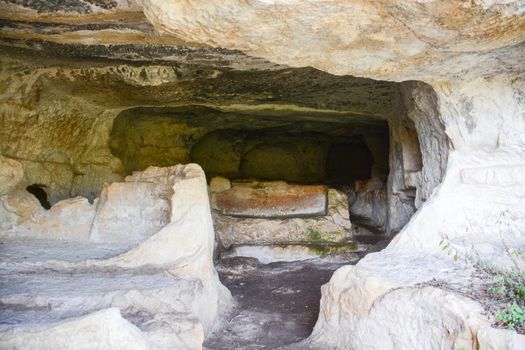 entrance to the cemetery in the catacomb