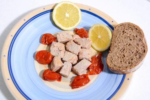original italian recipe homemade food - tuna with cherry tomatoes