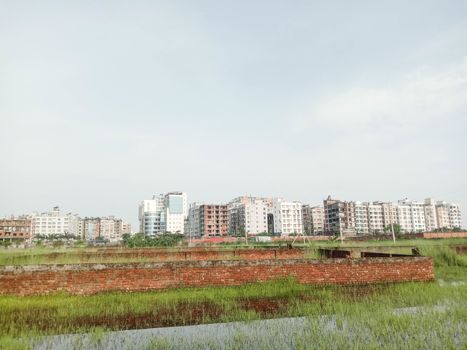 appartment and sky view in city