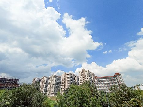 appartment view with nature on city