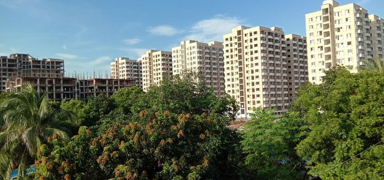 appartment view with nature on city