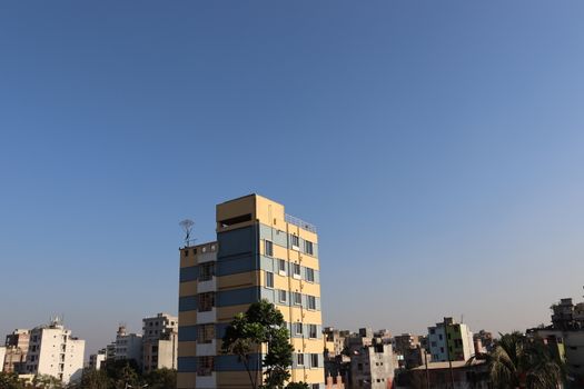 appartment and sky view in city