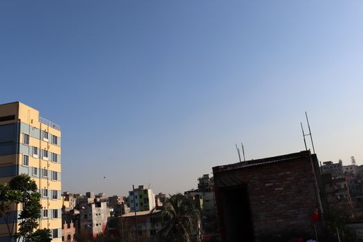 appartment and sky view in city