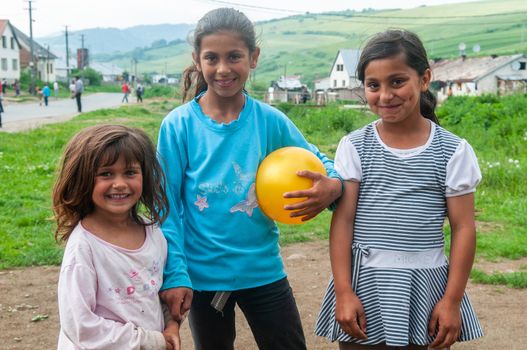 5/16/2018. Lomnicka, Slovakia. Roma community in the heart of Slovakia, living in horrible conditions. Portrait of children.
