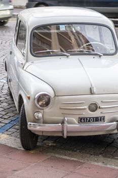 terni,italy november 17 2020:detail of the vintage fiat 600