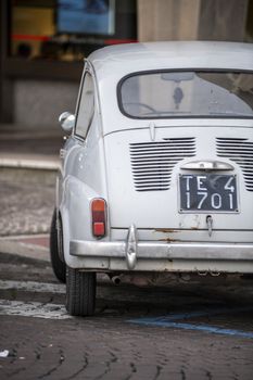 terni,italy november 17 2020:detail of the vintage fiat 600