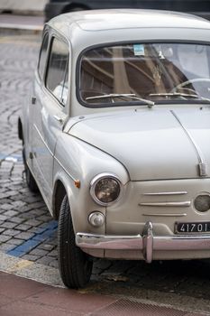 terni,italy november 17 2020:detail of the vintage fiat 600