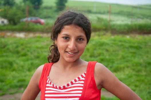5/16/2018. Lomnicka, Slovakia. Roma community in the heart of Slovakia, living in horrible conditions. Portrait of adolescent.