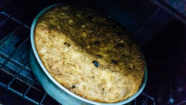 Budin postre peruano , Peruvian dessert with bread base