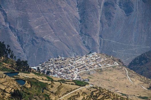 View from the top of the Marcahuasi plateau towards the town of San Pedro de Castas