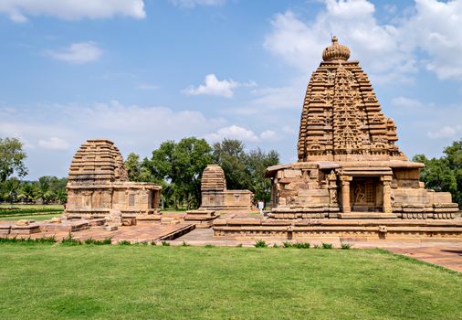 Chandrashekhara temple and Galaganatha temple in Pattadakal , UNESCO World Heritage site, Karnataka, India.