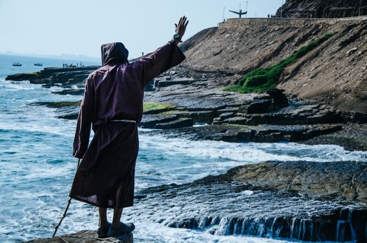  The friar's jump cliff, a beautiful landmark with an interesting back-story. Chorrillos, Lima, Peru.