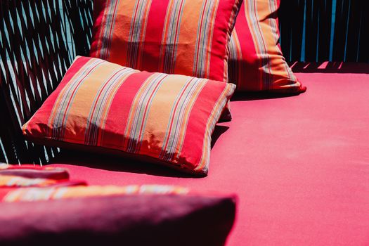 Image of Colorful Cushion In Sofa