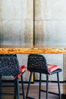 View of modern bar stools