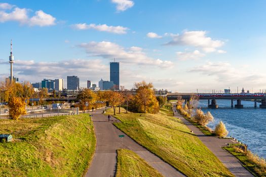 autumn landscape with a view of Vienna.