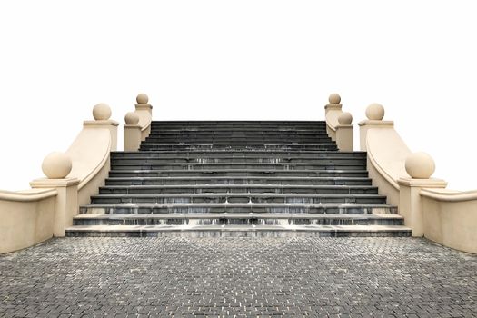 Stairs Roman style on white background