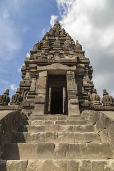 Entrance portico to one of the shrines of the Prambanan ancient Hindu temple complex, Rara Jonggrang, in the Special, Yogyakarta region, Indonesia.