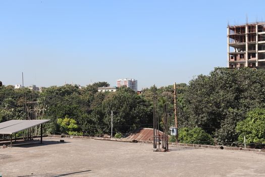 natural forest and sky view on city