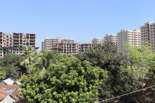 apartment building view for living on city