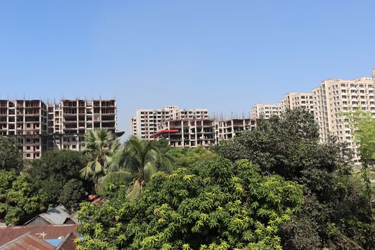 apartment building view for living on city