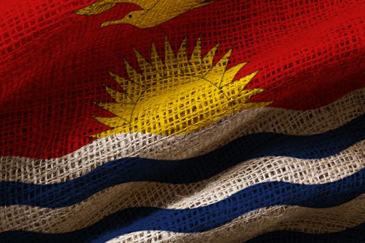 Close-up photograph of the flag of Kiribati