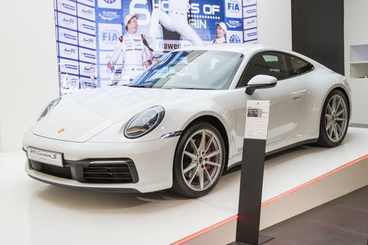 BANGKOK - Oct 20, 2020: Car show Porsche panamera 4s at show room Asia Bangkok, Thailand