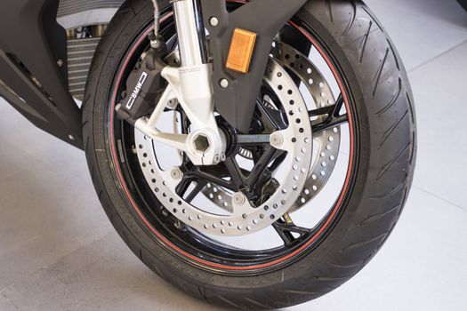 Bangkok Thailand :-  Oct 20, 2020 :- The front of Motorcycle BMW at Show Room Asia, Bangkok, Thailand  