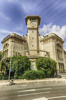 The beautiful architecture of Lycee Massena, iconic building in the city centre of Nice, Cote d'Azur, France