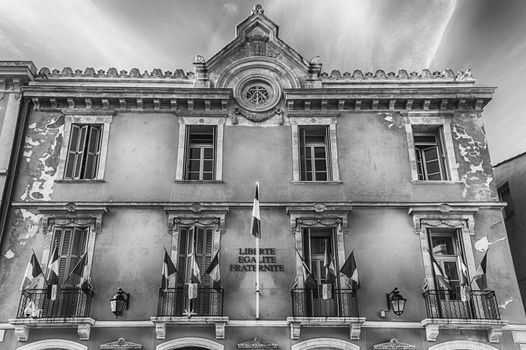 Facade of the Town Hall located in the old town of Saint-Tropez, Cote d'Azur, France