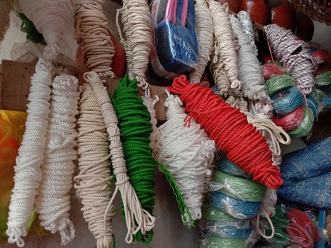 multiple colored nylon yarn stock on shop for sell