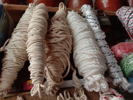 white colored nylon yarn stock on shop for sell