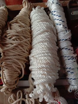 white colored nylon yarn stock on shop for sell