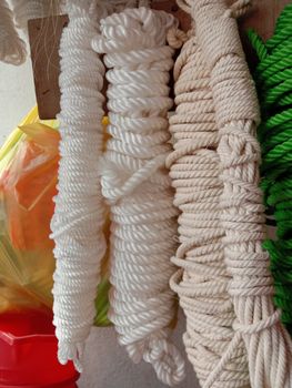 white colored nylon yarn stock on shop for sell