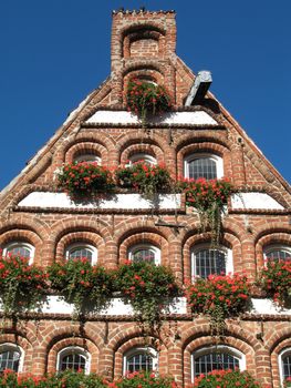Gable house in Lueneburg, Lower Saxony, Germany.