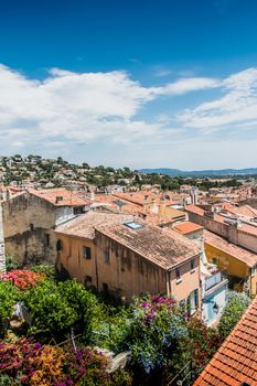 Panorama on the old town Hyères in France