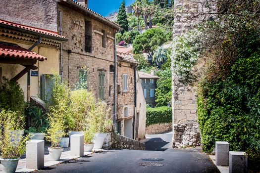 Old alley in the historic center of Hyères in France