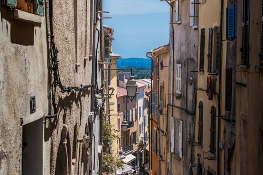 Old alley in the historic center of Hyères in France