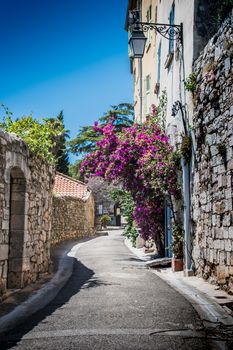 Old alley in the historic center of Hyères in France