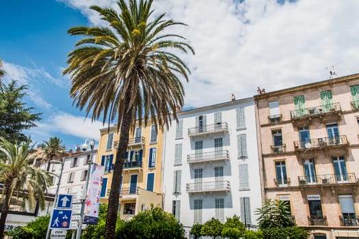 Building under the sun of Hyères in France