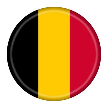 A Belgium flag button 3d illustration with clipping path