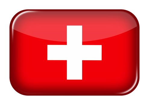 A Switzerland web icon rectangle button with clipping path 3d illustration