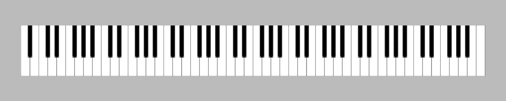 An 88 key full size keyboard 3d illustration
