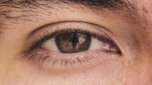 close up of an eye of a man