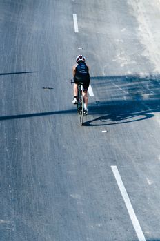 LIMA, PERU - APRIL 22th 2018: Ironman 70.3 . Athletes competing in the second stage of this great competition that is now cycling