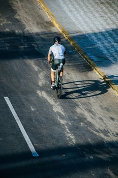 LIMA, PERU - APRIL 22th 2018: Ironman 70.3 . Athletes competing in the second stage of this great competition that is now cycling