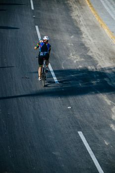 LIMA, PERU - APRIL 22th 2018: Ironman 70.3 . Athletes competing in the second stage of this great competition that is now cycling