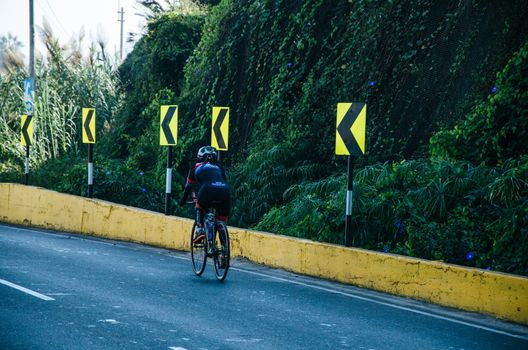 LIMA, PERU - APRIL 22th 2018: Ironman 70.3 . Athletes competing in the second stage of this great competition that is now cycling